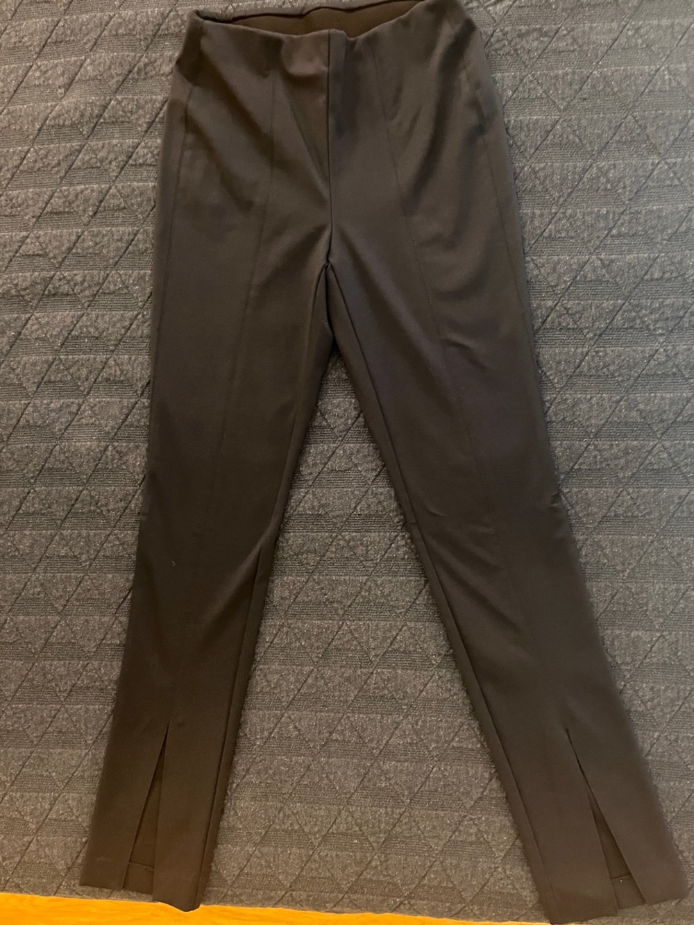 Calvin Klein Navy Blue Stretch Tapered Dress Pants with Slits, Size Small